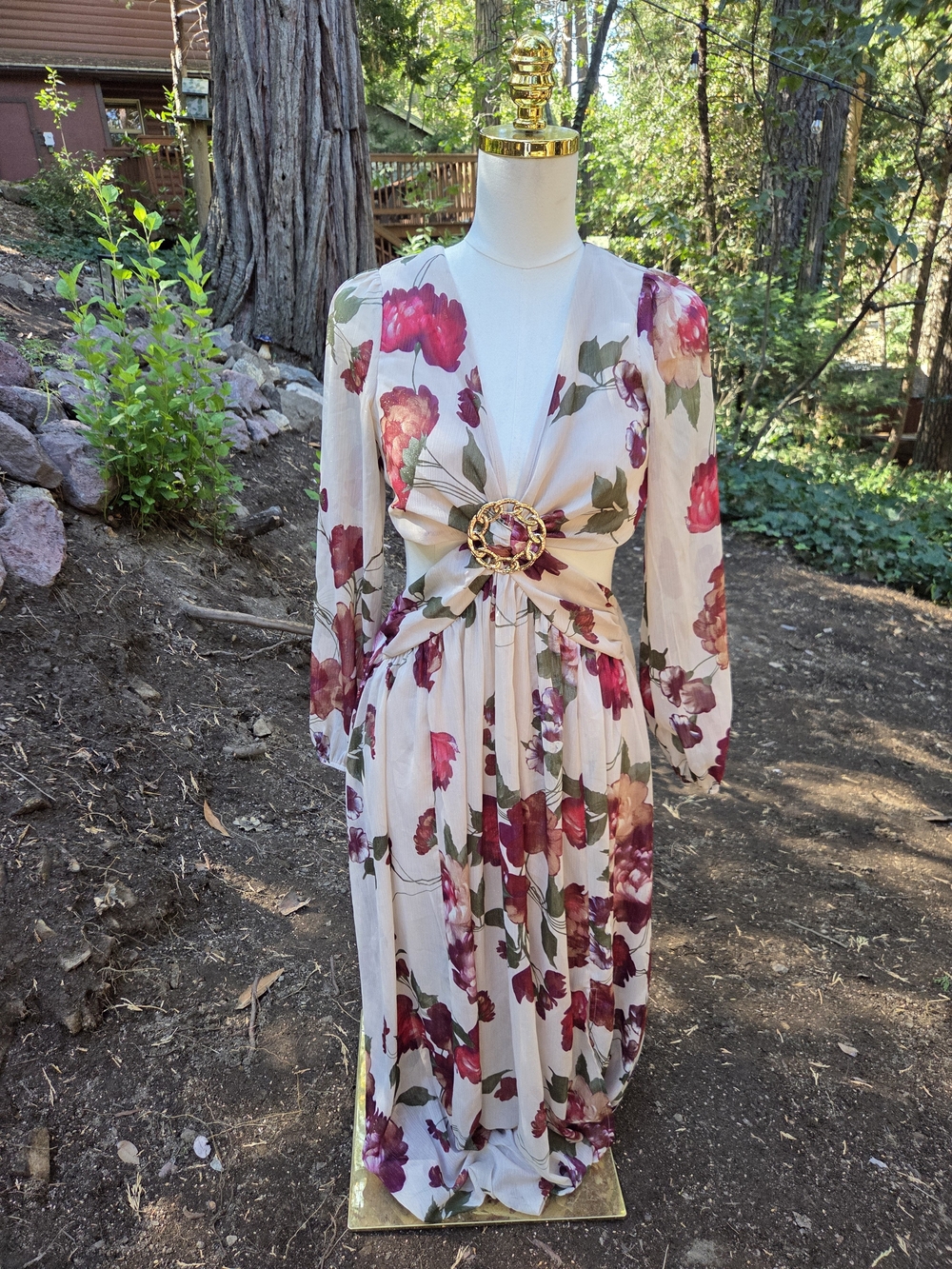 Alexa B Floral Cutout Maxi Dress Size 6